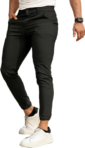 Men's 4-Way Stretch Slim Tapered Fit Golf Joggers -30" 28" 26" Inseam Nylon