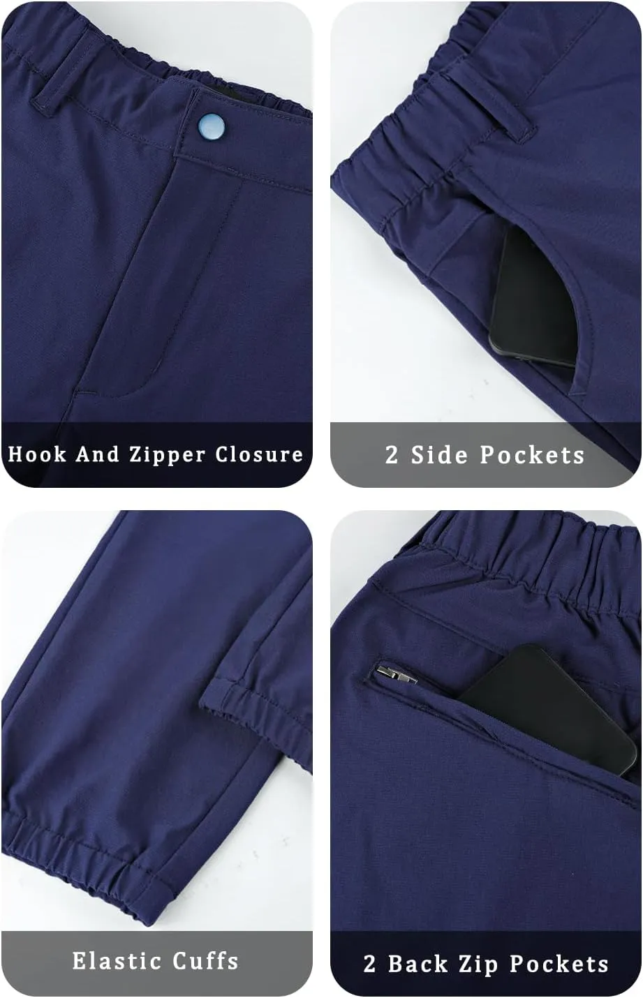 Men's 4-Way Stretch Slim Tapered Fit Golf Joggers -30" 28" 26" Inseam Nylon