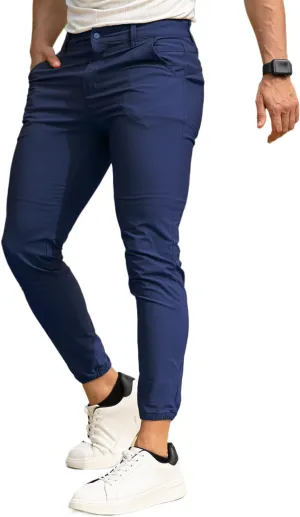 Men's 4-Way Stretch Slim Tapered Fit Golf Joggers -30" 28" 26" Inseam Nylon