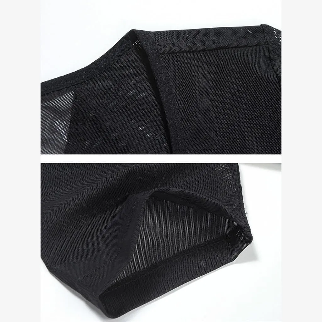 Men's Compression Tank Top Tummy Control Undershirts Slimming Body Shaper Muscle Vest Zipper Open Bust