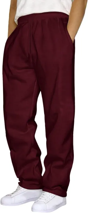 Men's Cotton Sweatpants Elastic Waist Joggers Workout Sport Pants Fall Winter Long Trousers with Pockets