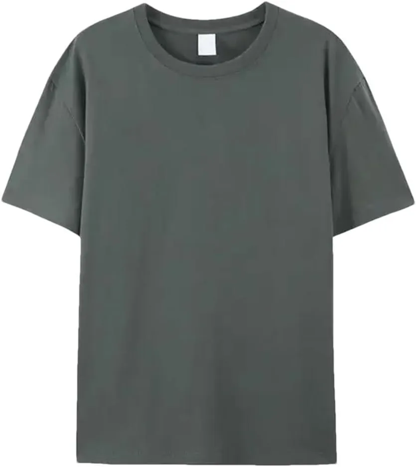 Mens Crew Neck T Shirt Soft Cotton Classic Fit Short Sleeve Tee Top