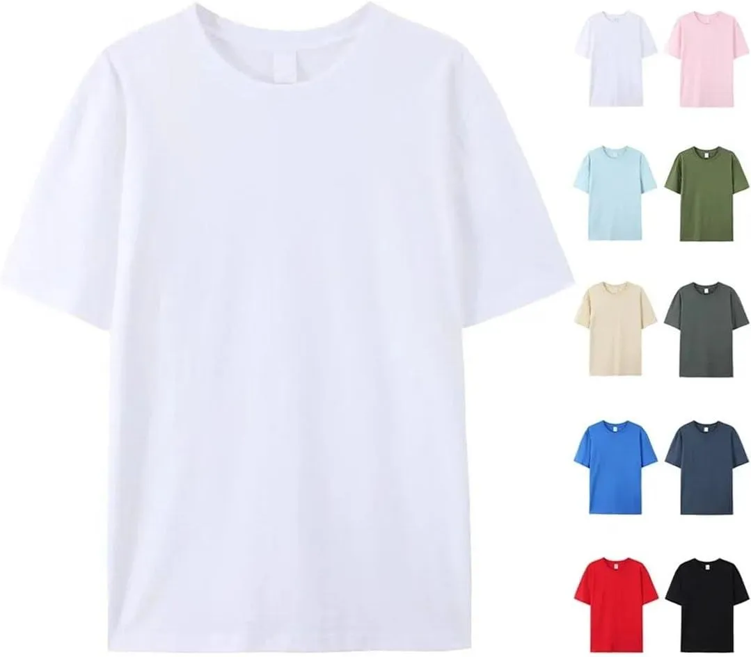 Mens Crew Neck T Shirt Soft Cotton Classic Fit Short Sleeve Tee Top