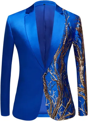 Mens Dinner Tux Dress Blazer Wedding Gold Sequin Suit Jacket Sport Coat Party Prom Jacket Vest Pants Set