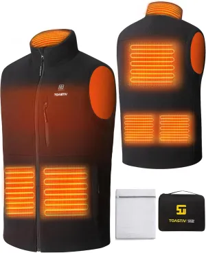 Men's Heated Vest, USB Electric Heated Polar Fleece Vest Lightweight Heating Vest (Battery Not Included)
