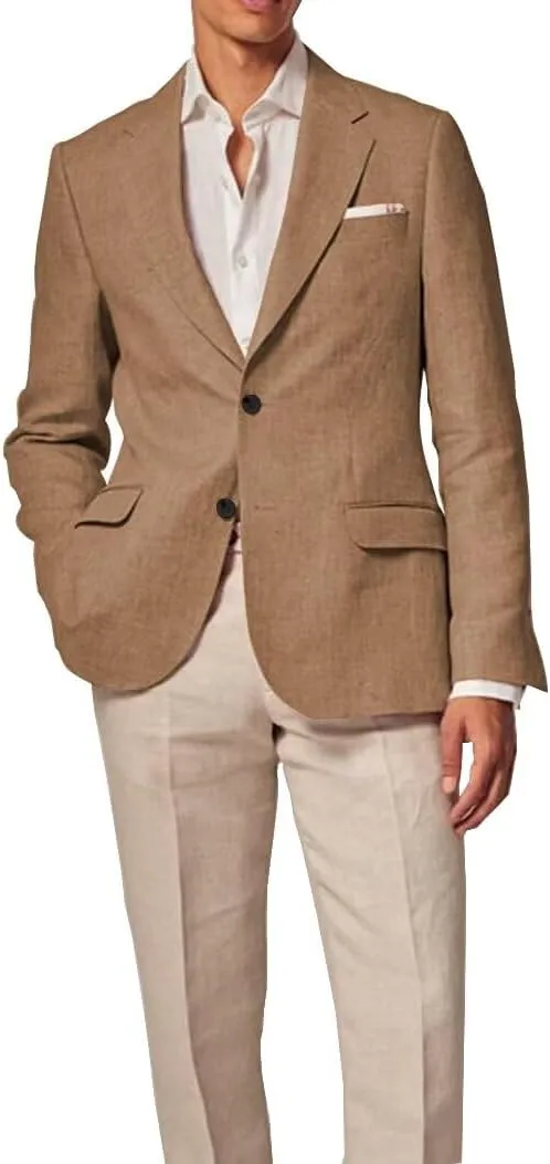 Mens Linen Blazer Regular Fit Sport Coat Men Summer Jacket Casual Wedding Suits for Men Fashion Business