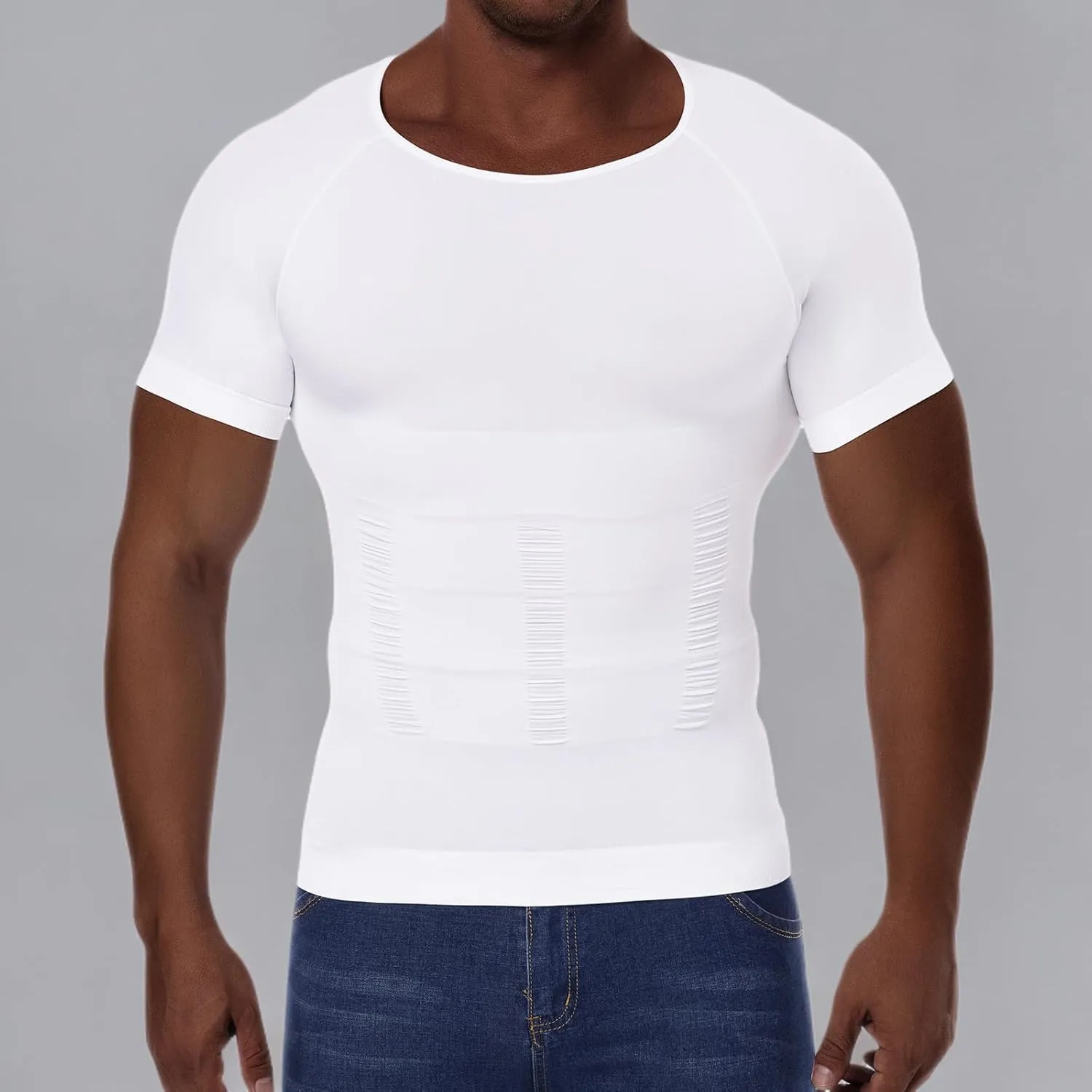 Mens Shapewear Body Shaper Slimming Mens Compression Shirt Tummy Control Undershirt Gynecomastia Abs Abdomen Tops