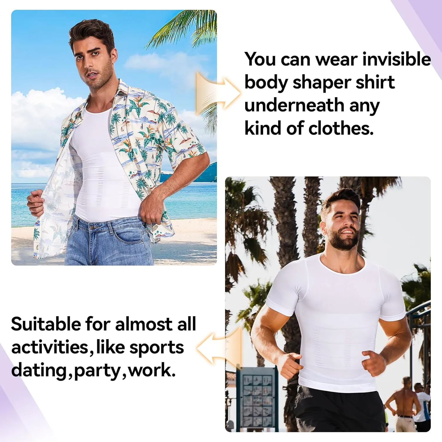Mens Shapewear Body Shaper Slimming Mens Compression Shirt Tummy Control Undershirt Gynecomastia Abs Abdomen Tops