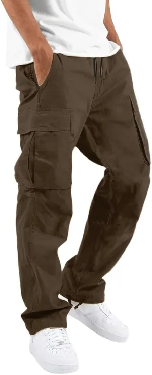 Mens Stretch Cargo PantsCasual Cargo Pant for Men Tactical Hiking Joggers Pants with Pockets Twill Chino Straight Leg Pants TrousersPlus Size Overalls