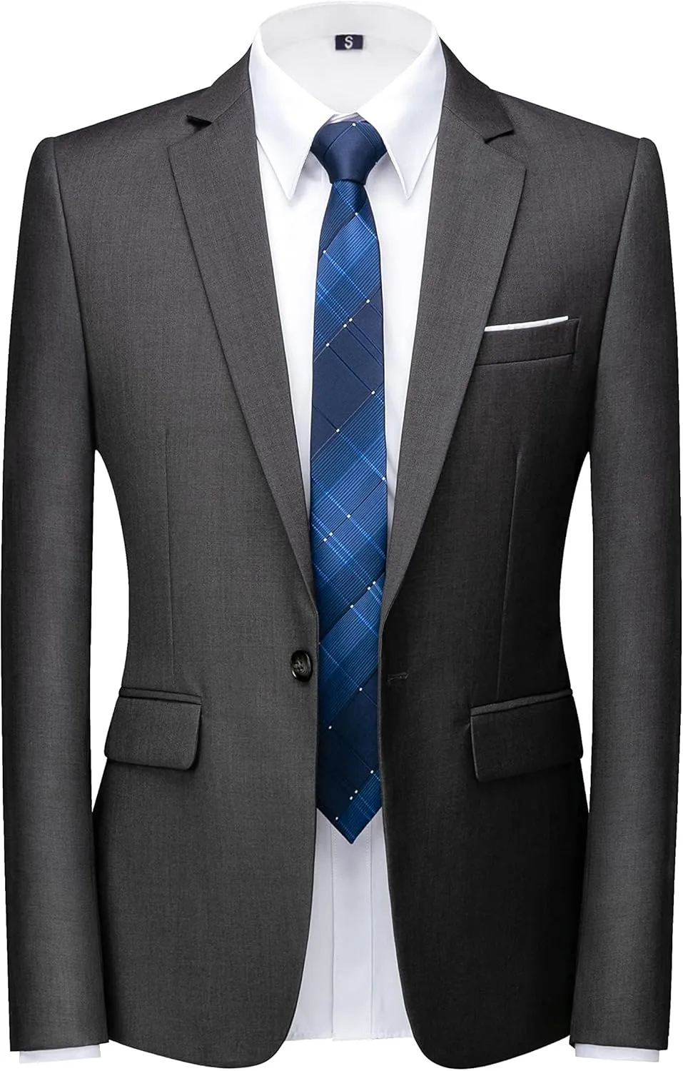 Mens Suits 2 Piece Slim Fit Tuxedo Suit for Men One Button Single Breasted Wedding Casual Business Blazer Jacket Pants Suit