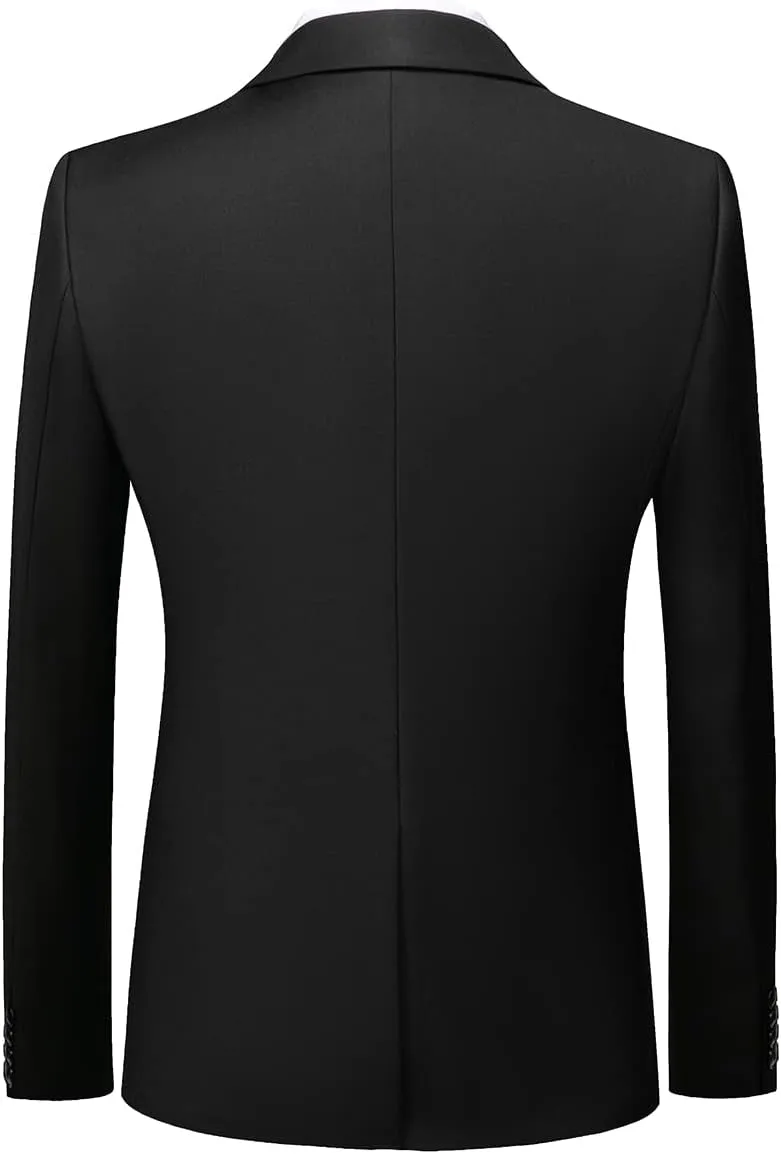 Mens Suits 2 Piece Slim Fit Tuxedo Suit for Men One Button Single Breasted Wedding Casual Business Blazer Jacket Pants Suit