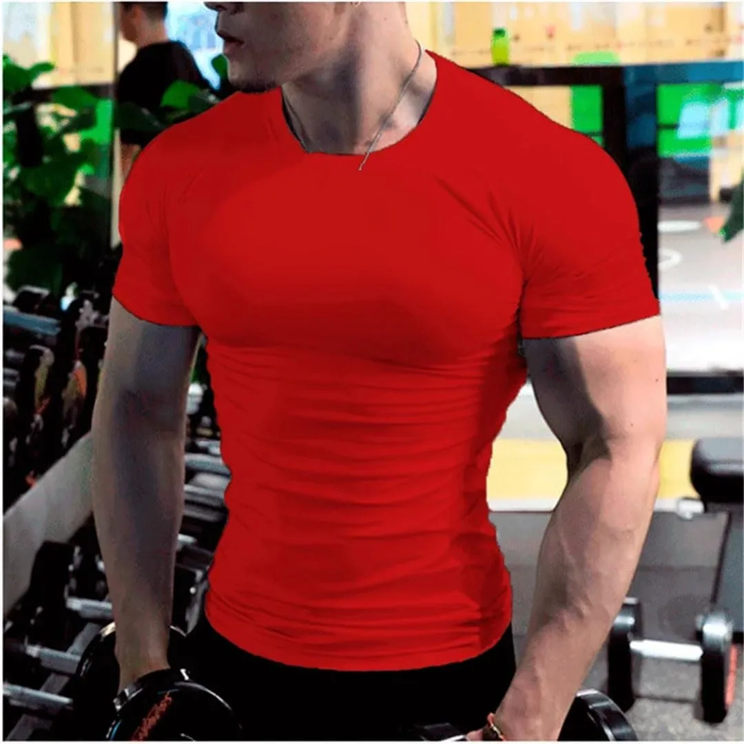 Mens Summer Running T Shirt Short Sleeve Quick Dry Gym Fitness Top Bodybuilding Soccer Football Shirt