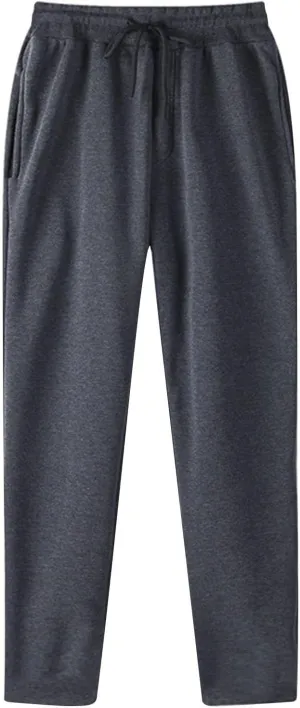 Mens Sweatpants Slim Fit Drawstring Workout Jogger Pants Athletic Workout Elastic Waisted Casual Running Hiking Pants