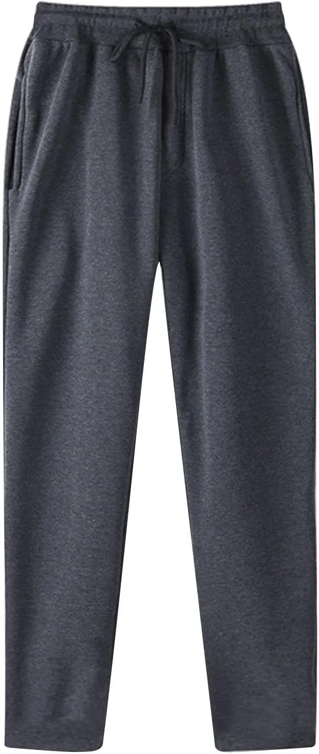 Mens Sweatpants Slim Fit Drawstring Workout Jogger Pants Athletic Workout Elastic Waisted Casual Running Hiking Pants