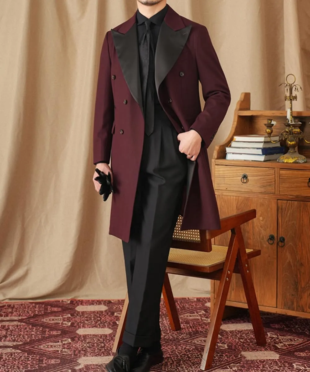 Mens Tailcoat Tuxedo Jacket Solid Swallowtail Dinner Party Blazer Dress Coat