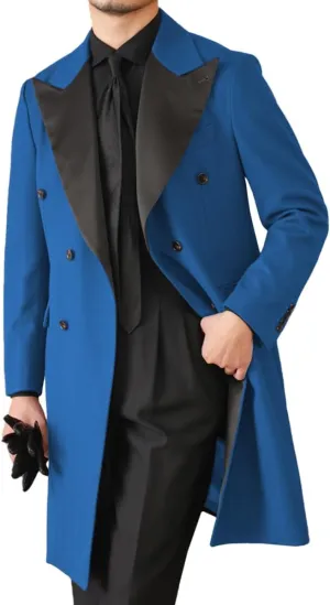 Mens Tailcoat Tuxedo Jacket Solid Swallowtail Dinner Party Blazer Dress Coat