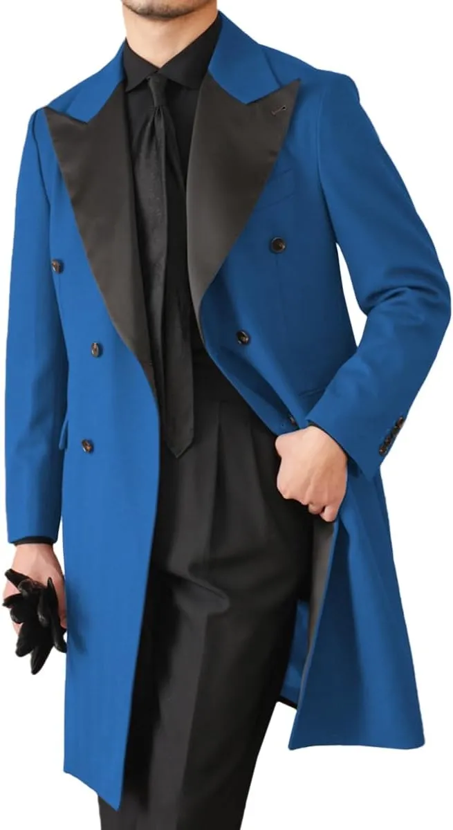 Mens Tailcoat Tuxedo Jacket Solid Swallowtail Dinner Party Blazer Dress Coat