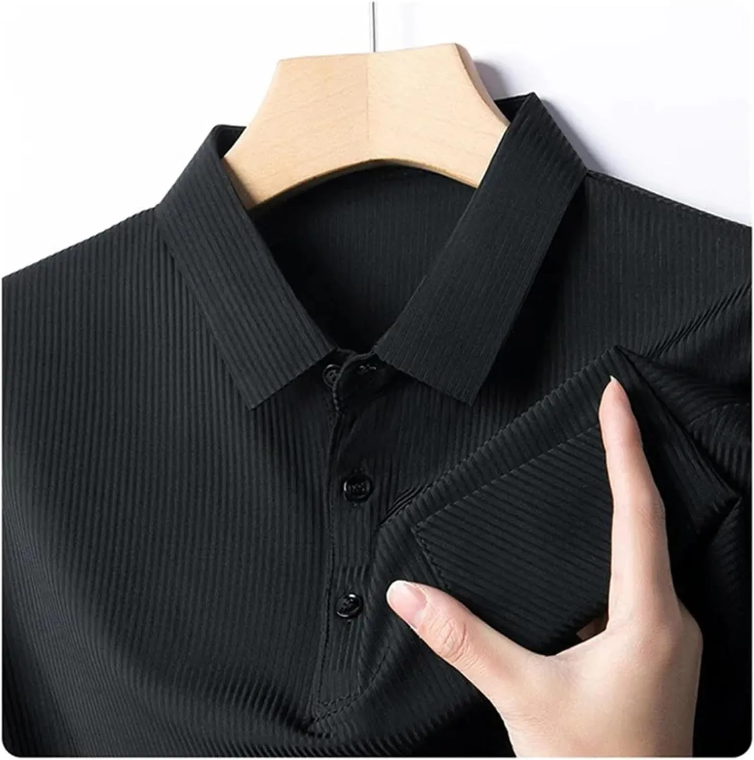 Mnjyihy Men Summer Short Sleeve Polo Shirt Fashion Loose Contrast Color Tactical Quick-Dry Casual Golf Shirt