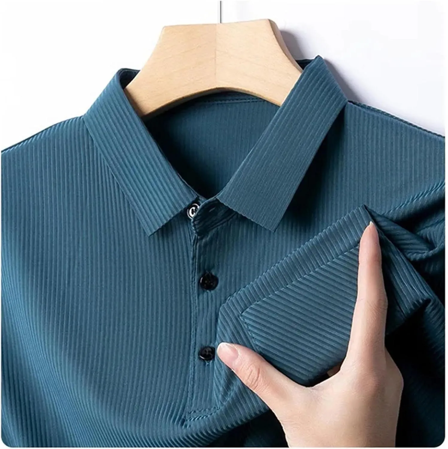 Mnjyihy Men Summer Short Sleeve Polo Shirt Fashion Loose Contrast Color Tactical Quick-Dry Casual Golf Shirt