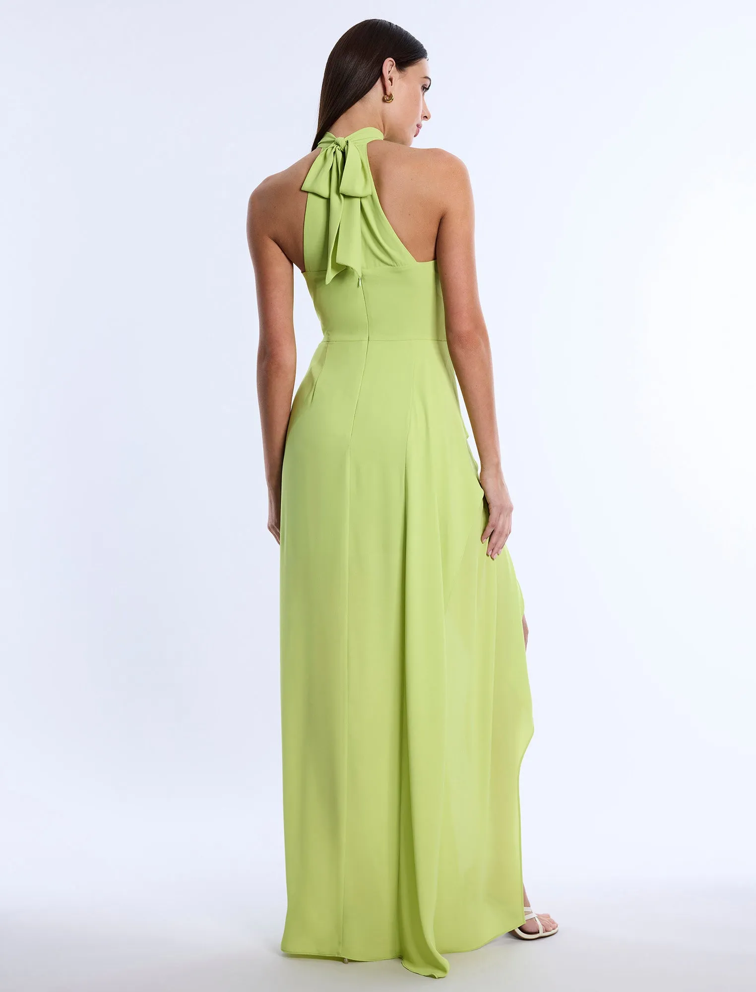 Mock Neck Drape Gown