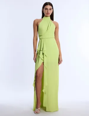 Mock Neck Drape Gown
