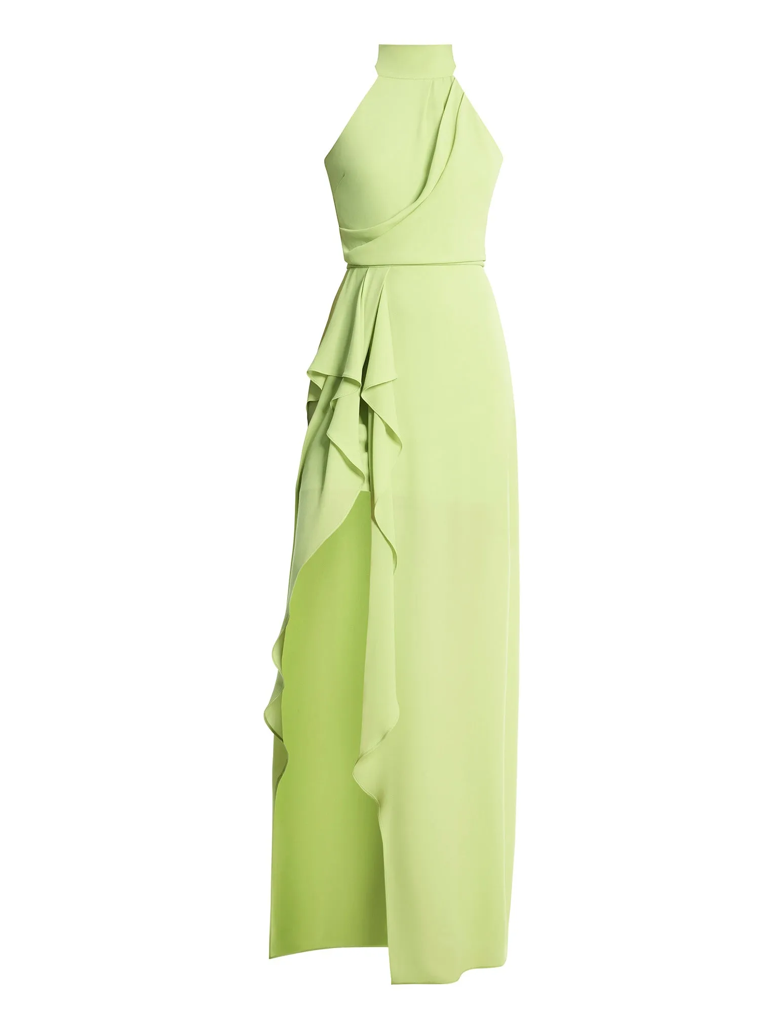 Mock Neck Drape Gown