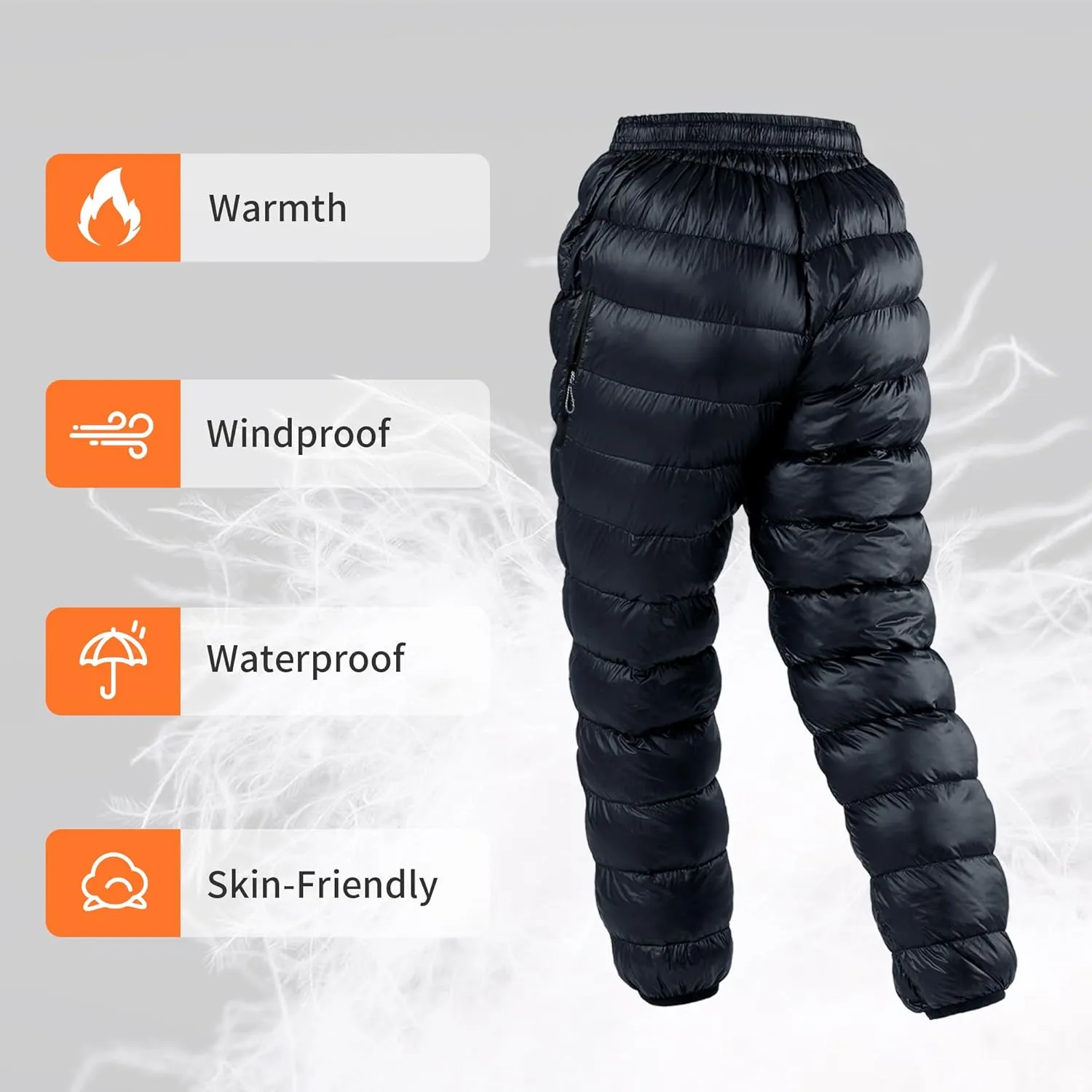 Naturehike Down Pants,Men's Women's Puffy Pants,Winter Warm Outdoor Men Women Ski Snow Pants,Camping Hiking Pants