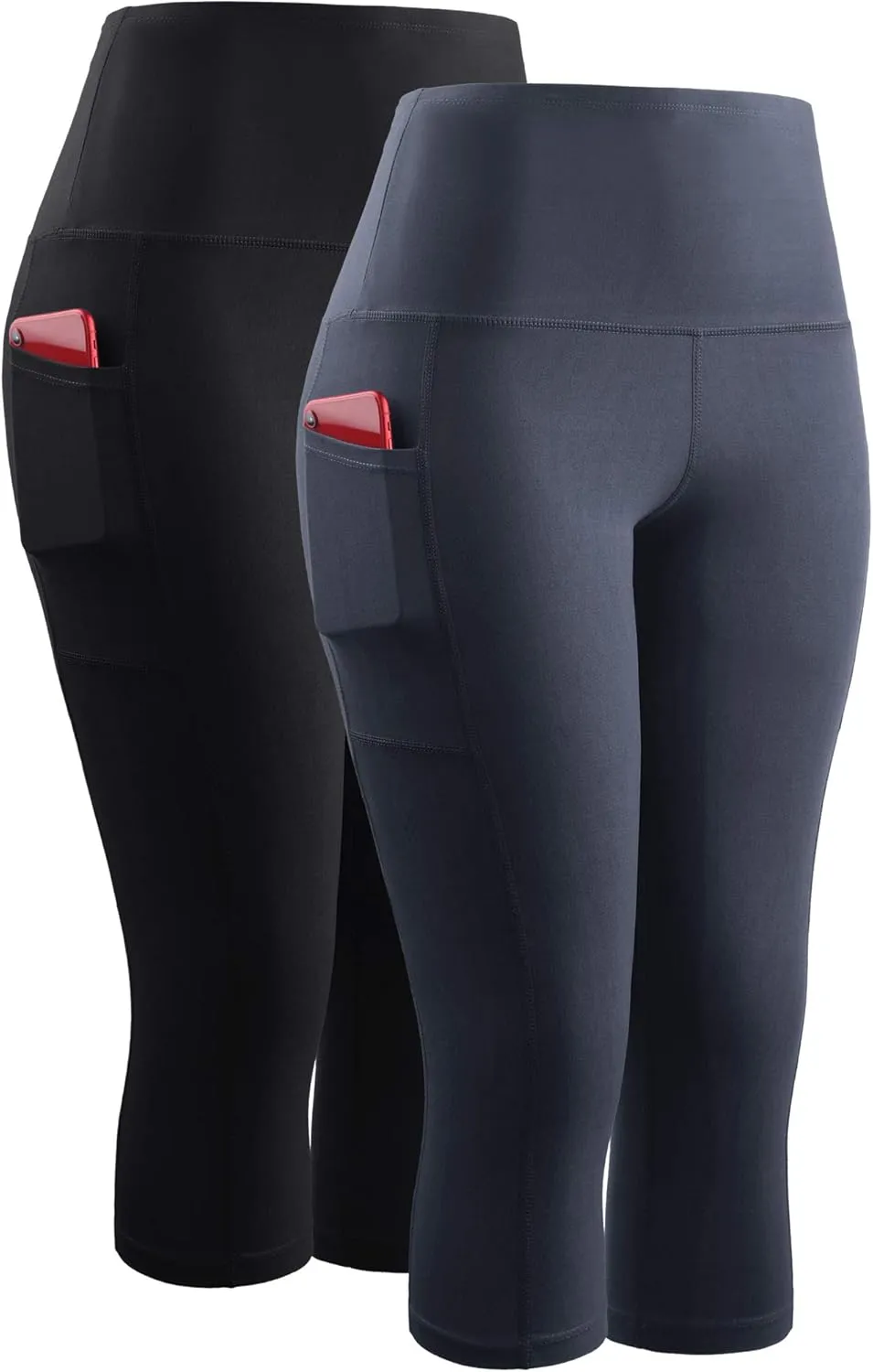 NELEUS Women's Yoga Running Capris Tummy Control High Waist Workout Pants