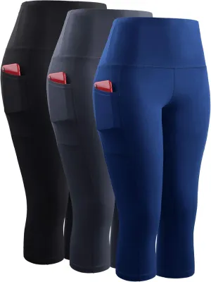 NELEUS Women's Yoga Running Capris Tummy Control High Waist Workout Pants