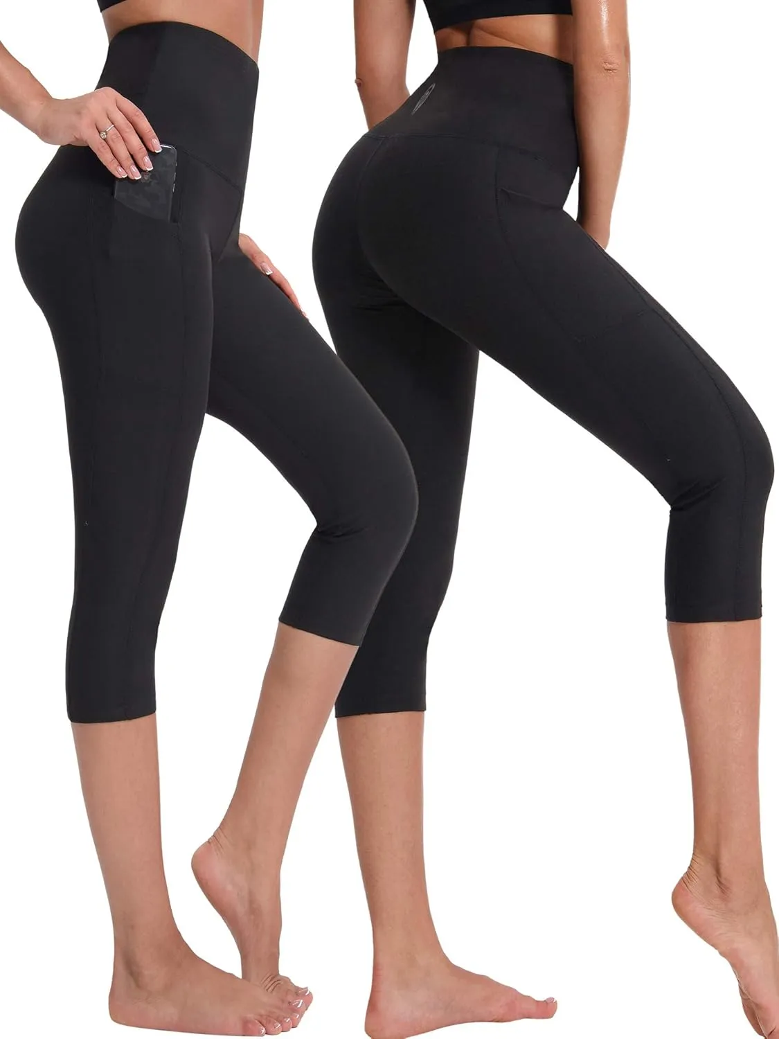 NELEUS Women's Yoga Running Capris Tummy Control High Waist Workout Pants