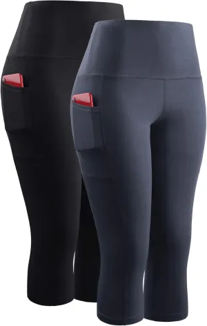 NELEUS Women's Yoga Running Capris Tummy Control High Waist Workout Pants
