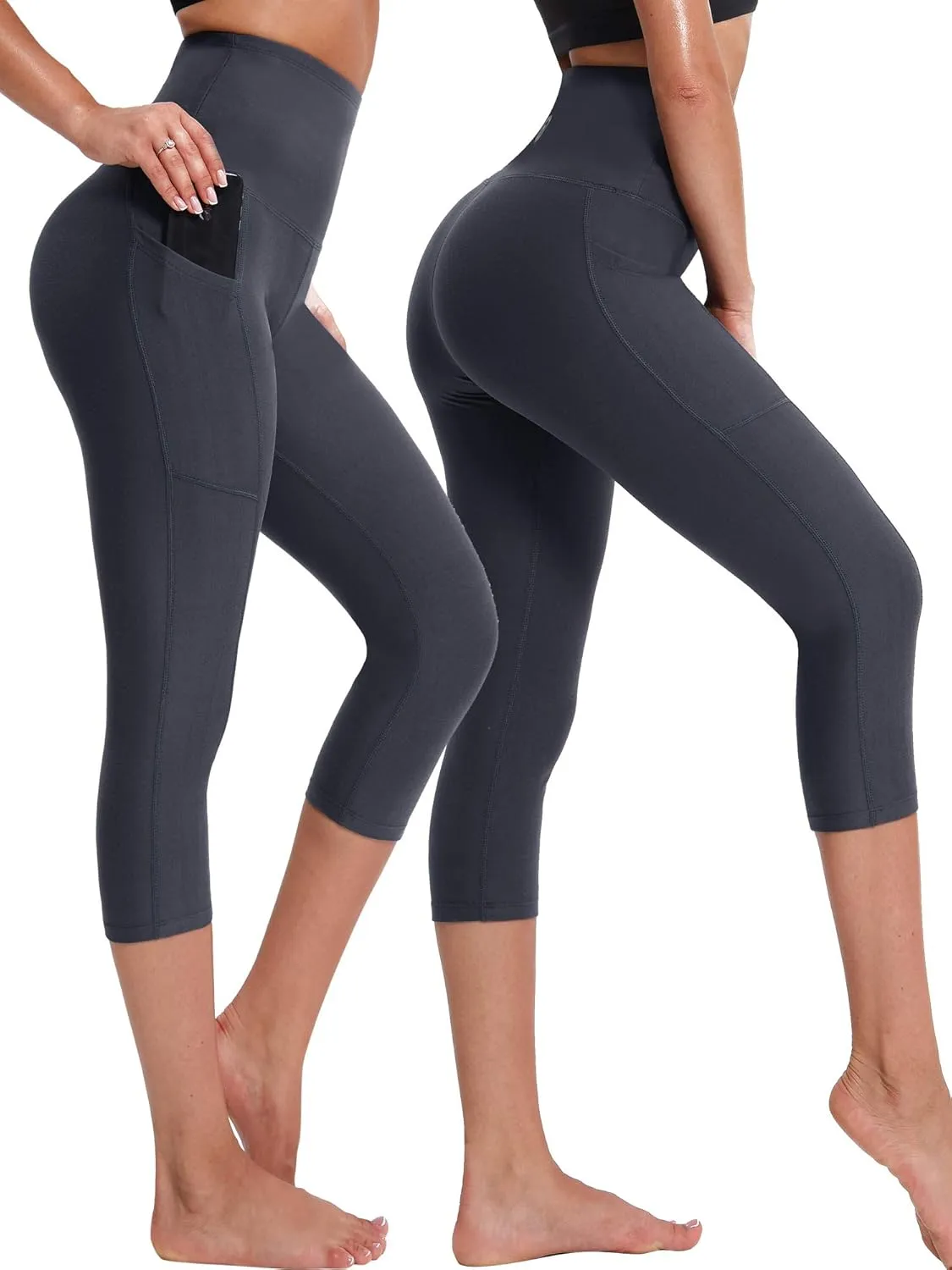 NELEUS Women's Yoga Running Capris Tummy Control High Waist Workout Pants