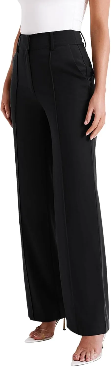 NIMIN High Waisted Work Pants for Women Wide Leg Dressy Pants Business Casual Trousers 2025 Summer Slacks with Pockets