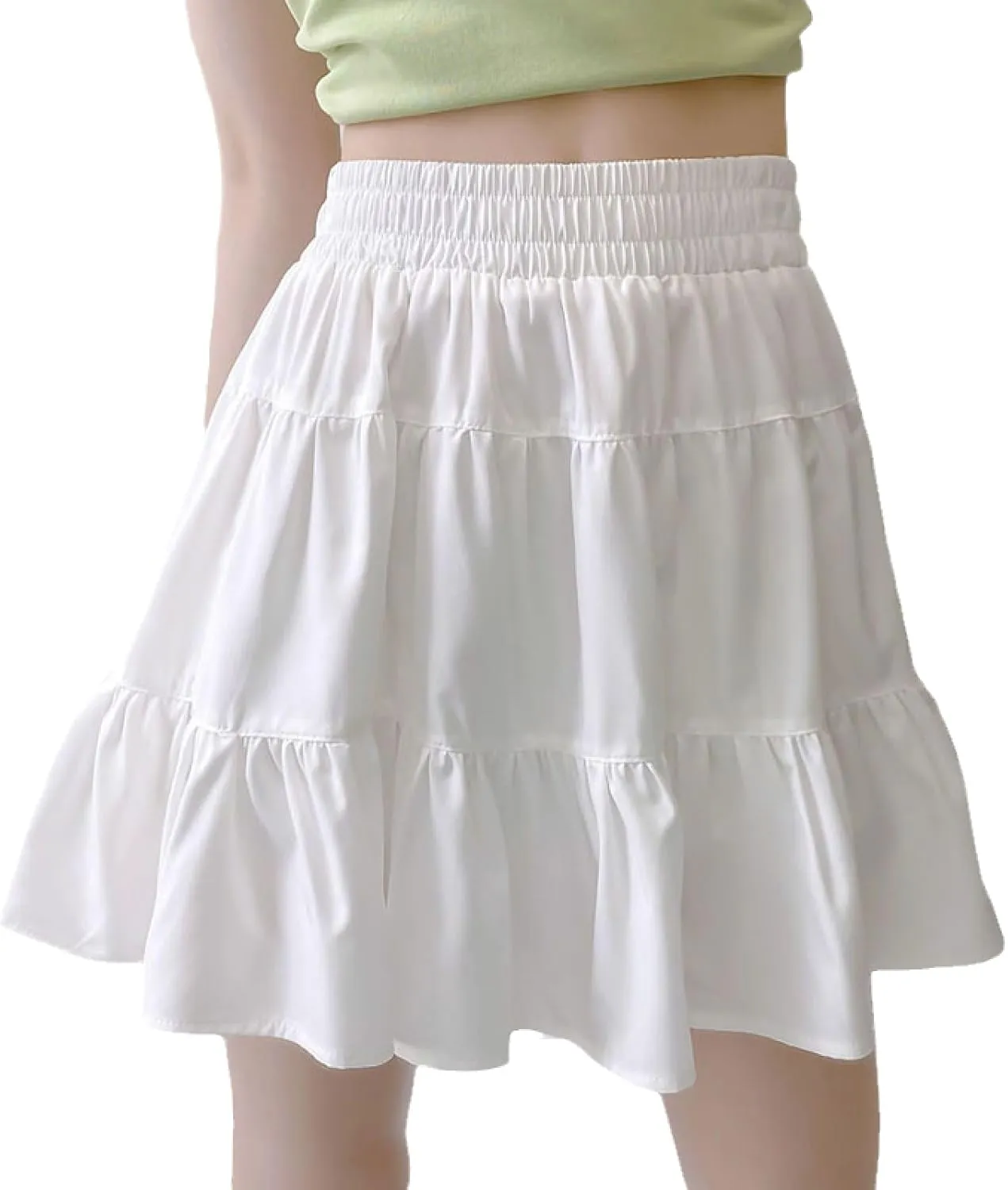 OFFSUM Womens Short Skirts - Pleated Skirts Woman Korean Style Summer High Wiast Women Casual A-Line Solid Color Comf
