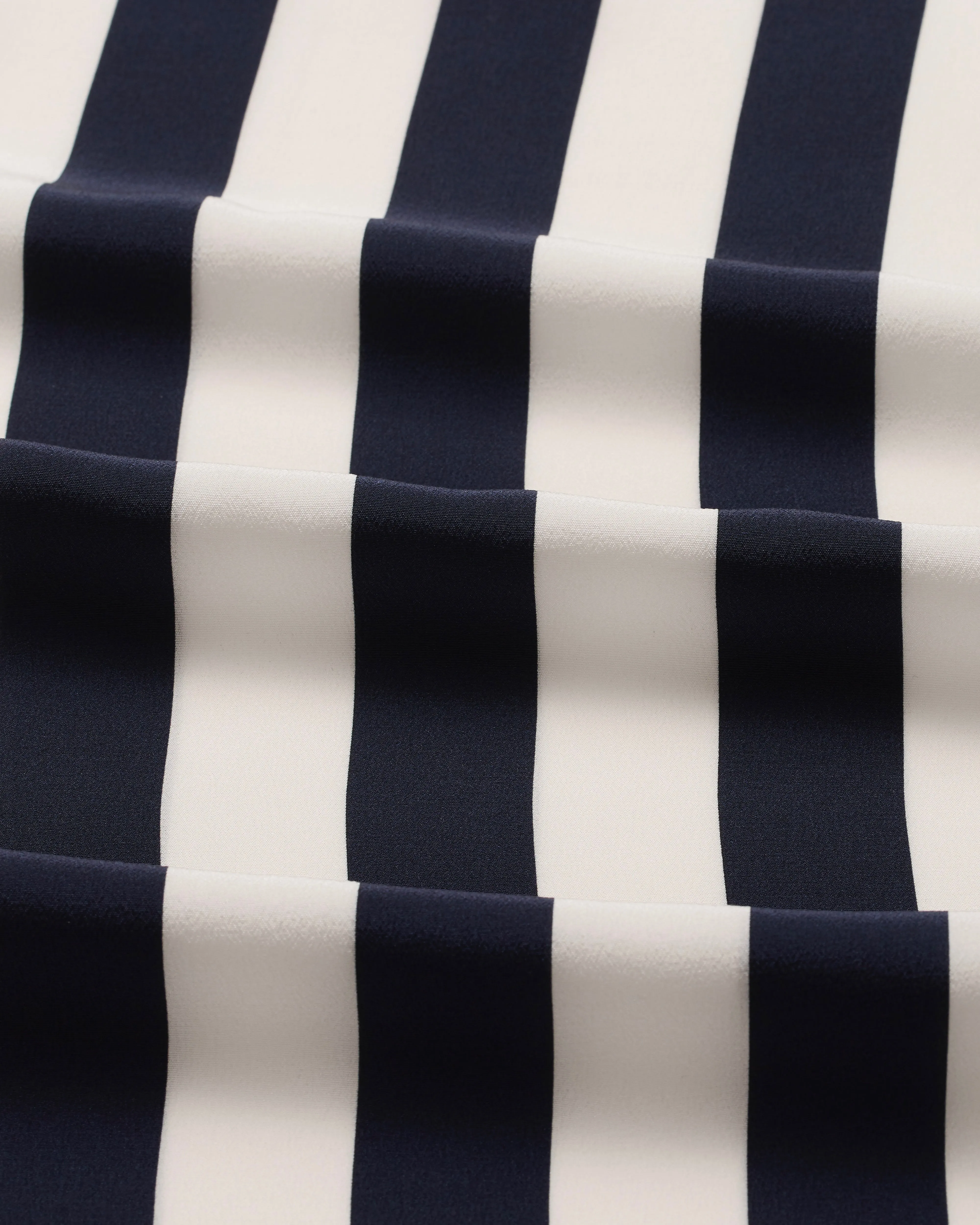 Orta Silk Draped Skirt - Navy Stripe