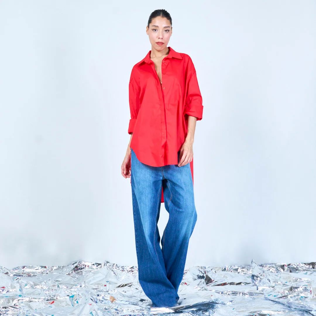 Oversized longline button-up shirt wholesale