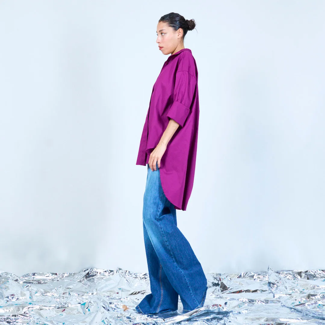 Oversized longline button-up shirt wholesale