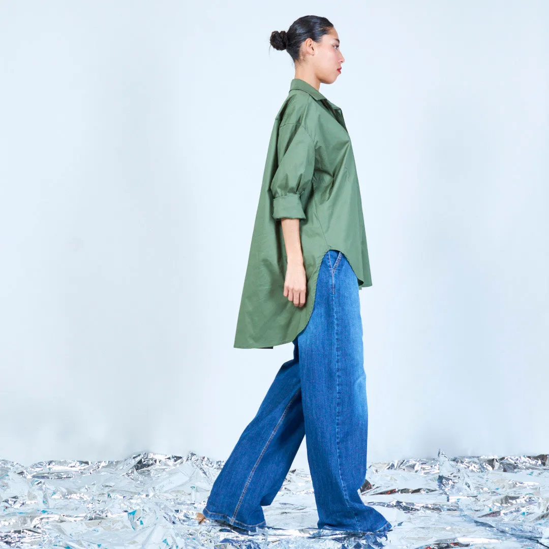 Oversized longline button-up shirt wholesale