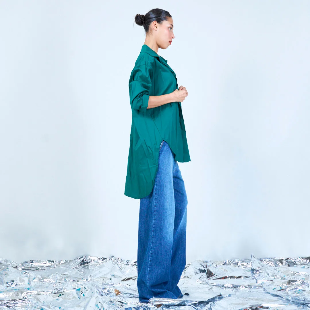 Oversized longline button-up shirt wholesale