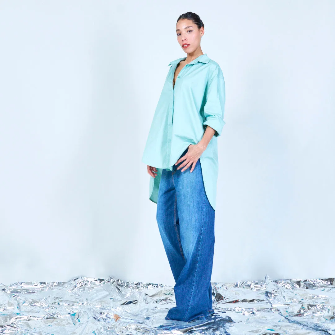 Oversized longline button-up shirt wholesale