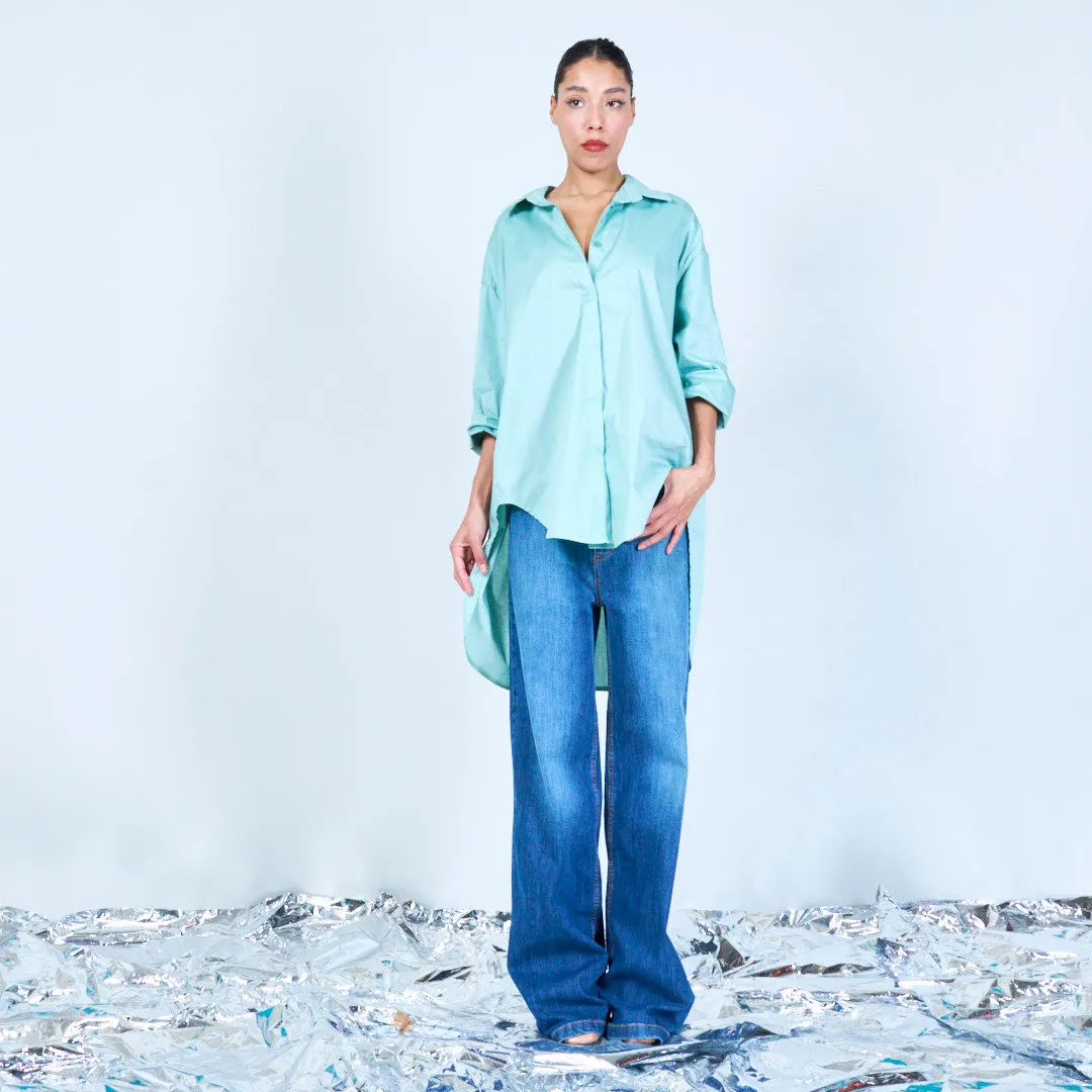 Oversized longline button-up shirt wholesale