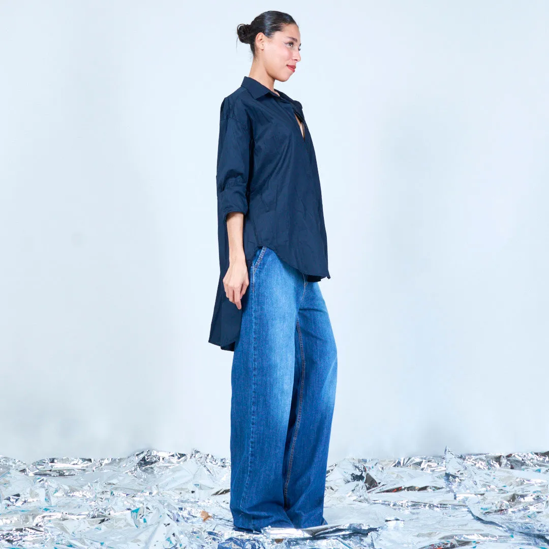 Oversized longline button-up shirt wholesale