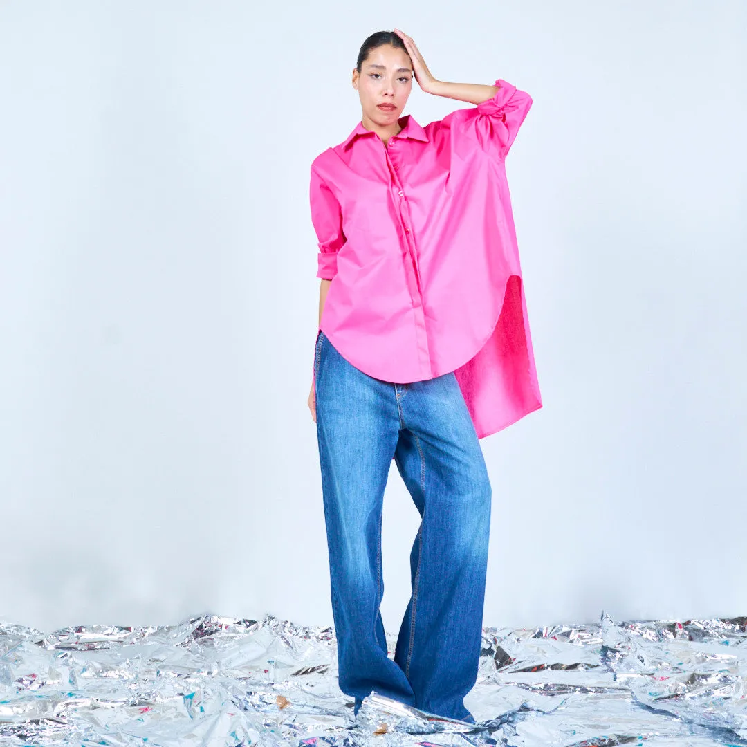 Oversized longline button-up shirt wholesale