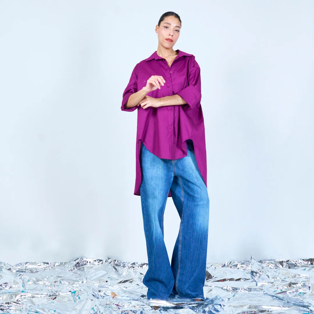 Oversized longline button-up shirt wholesale