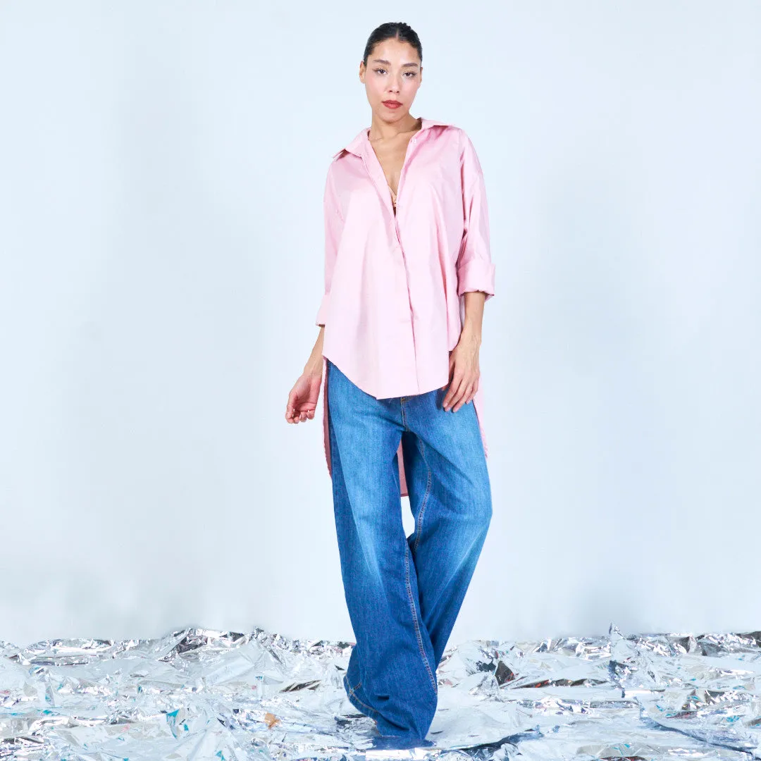 Oversized longline button-up shirt wholesale