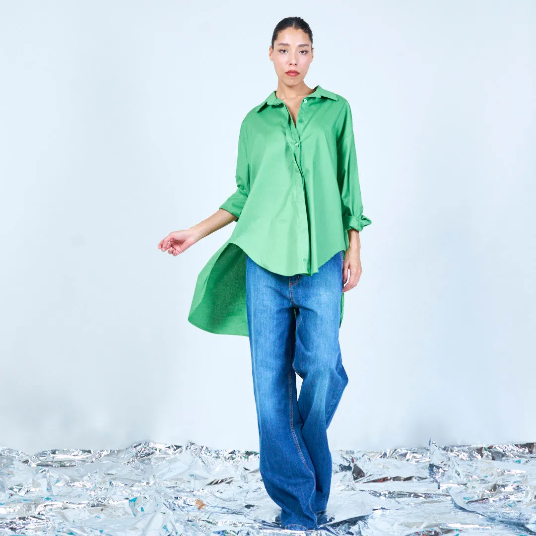 Oversized longline button-up shirt wholesale