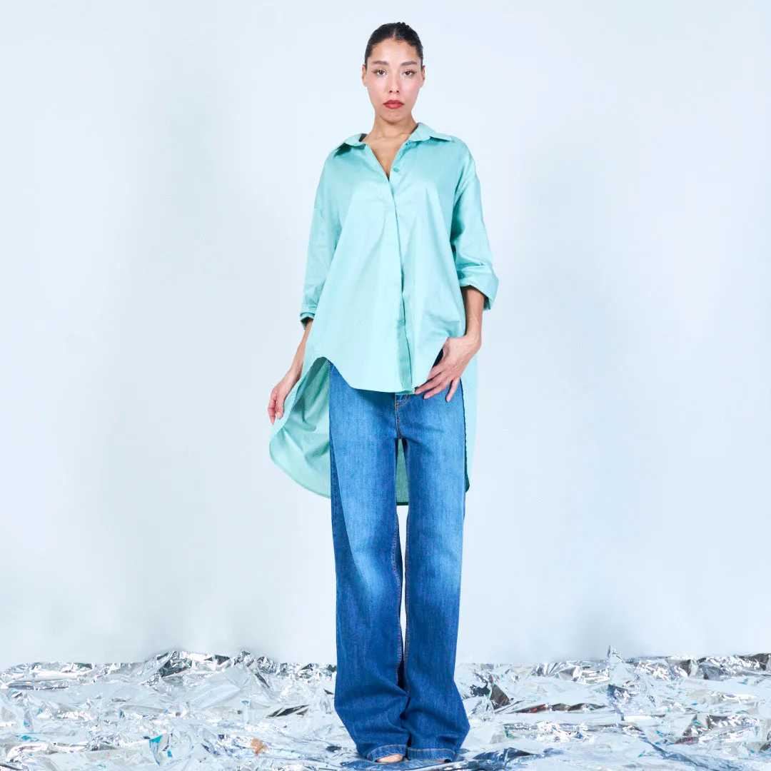 Oversized longline button-up shirt wholesale