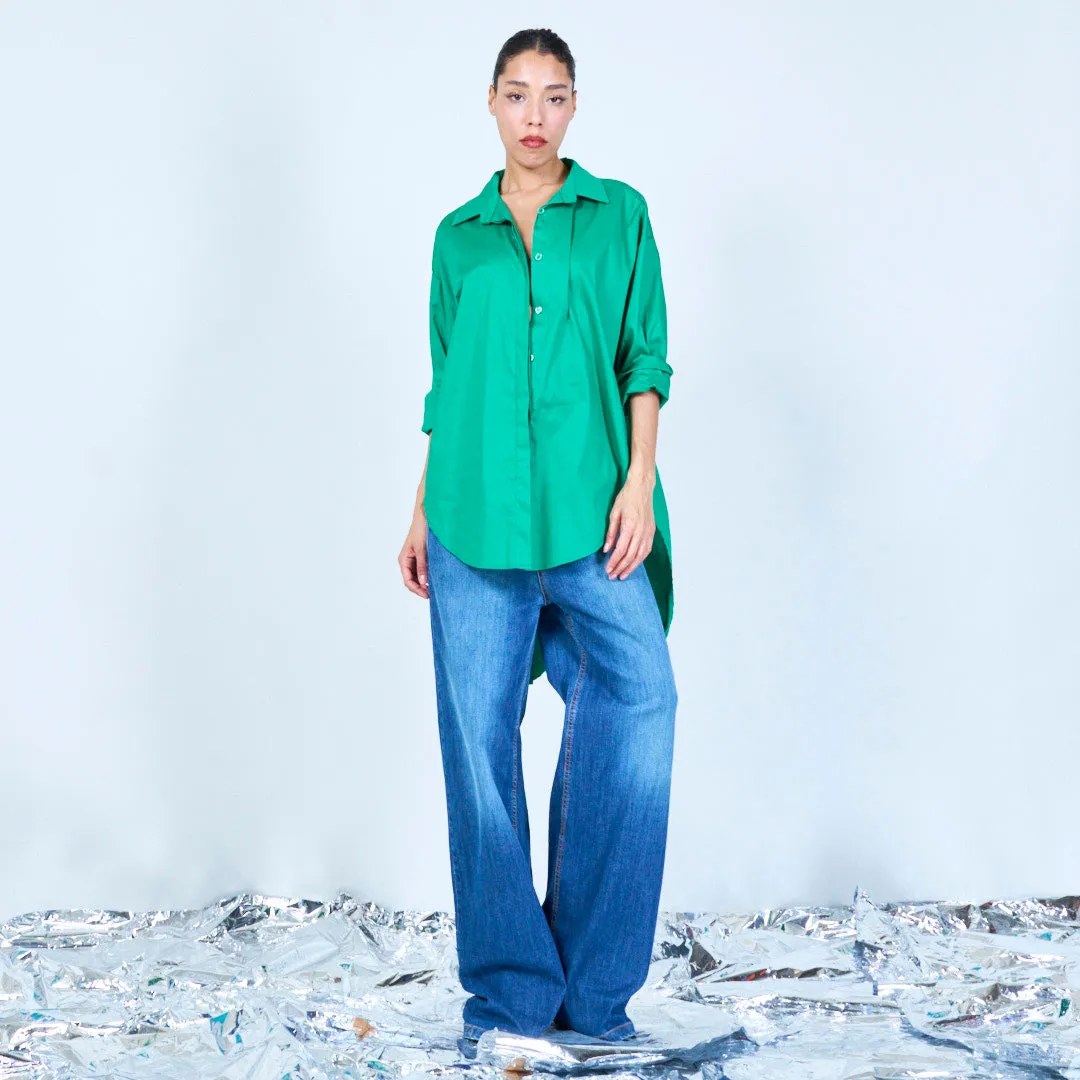 Oversized longline button-up shirt wholesale