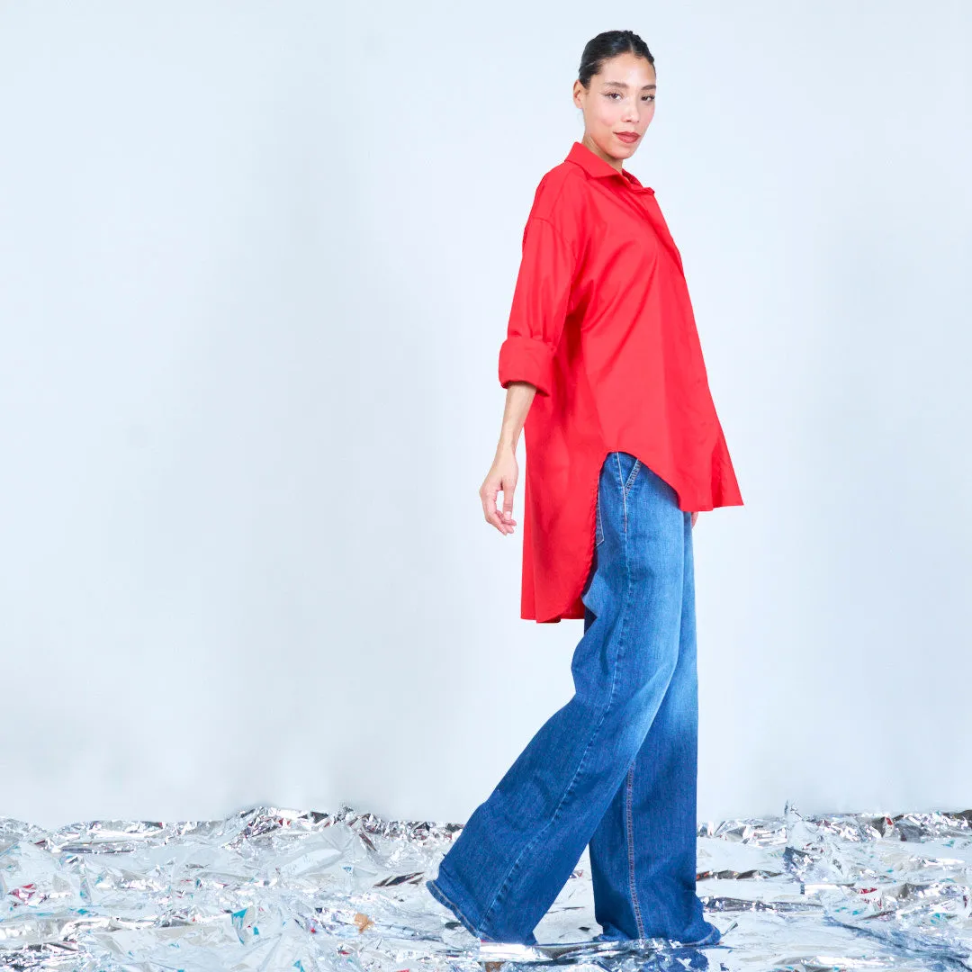 Oversized longline button-up shirt wholesale