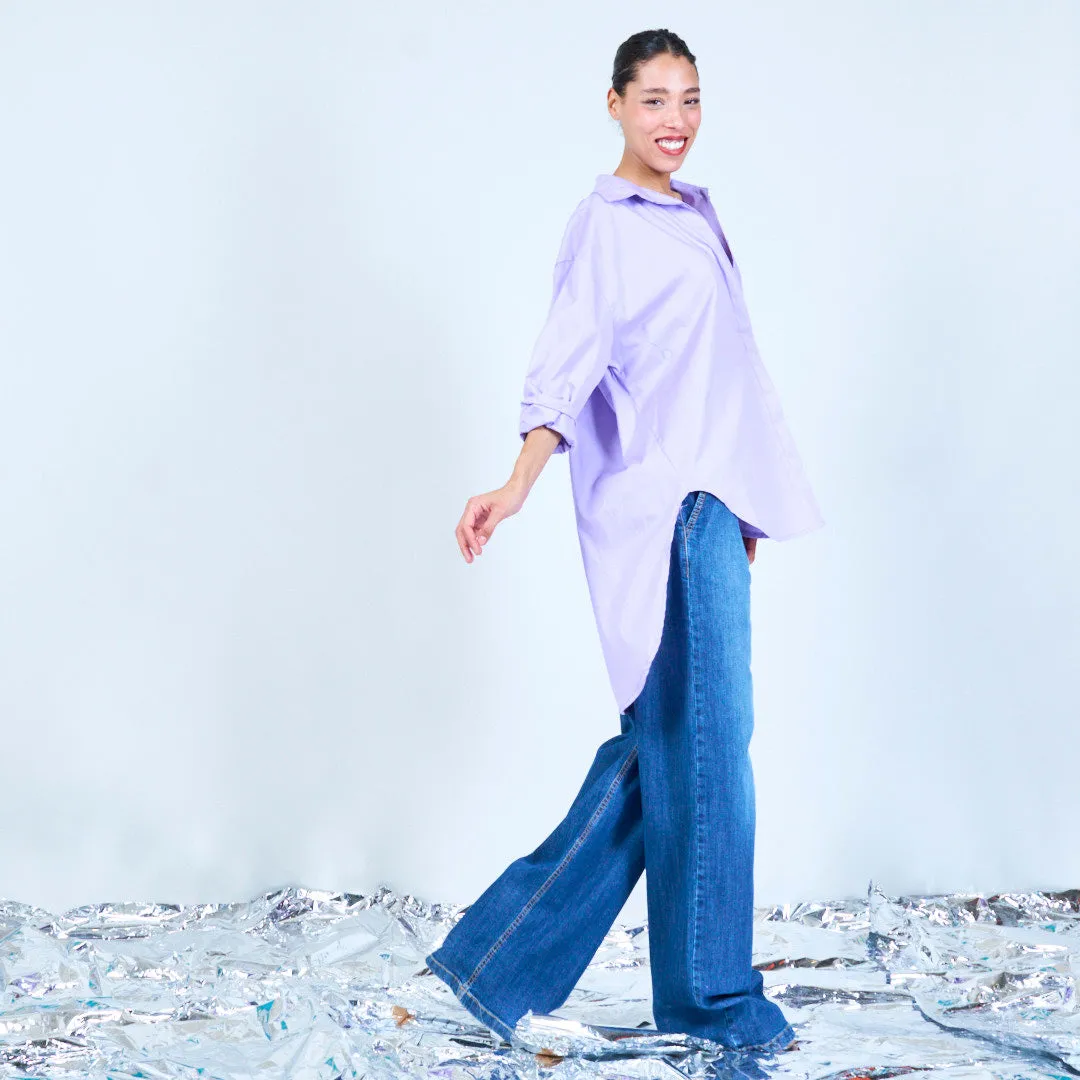 Oversized longline button-up shirt wholesale